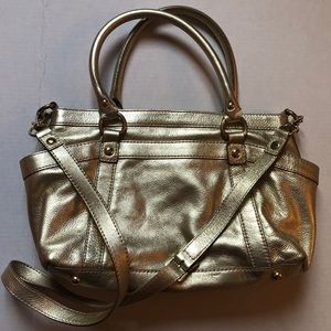 J. Crew Gold Leather Large Convertible Crossbody